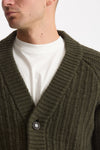 Cardigan a coste in lana verde militare uomo Rakki - 6