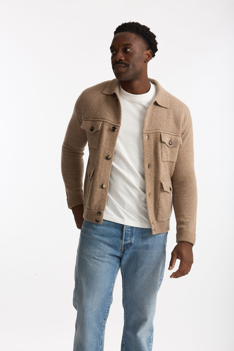 Maglia in lana e poliammide beige uomo Rakki - 1