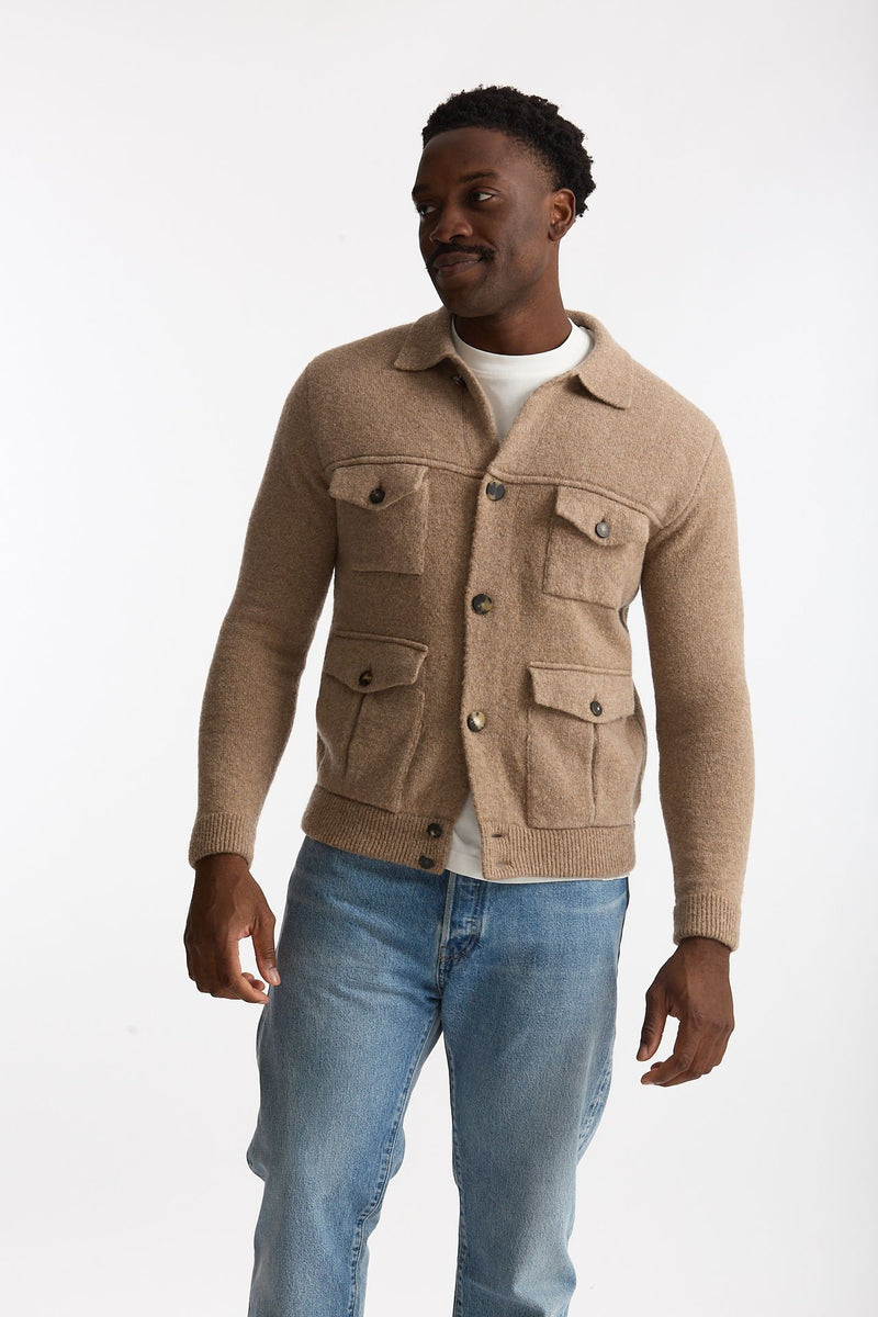 Maglia in lana e poliammide beige uomo Rakki - 5