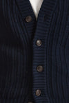 Cardigan a coste in lana blu uomo Rakki - 6