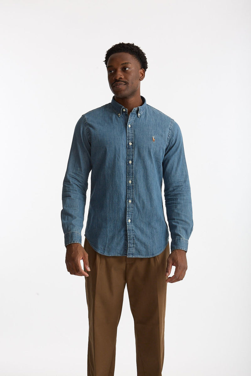 Camicia in cotone denim azzurro uomo Polo ralph lauren - 2