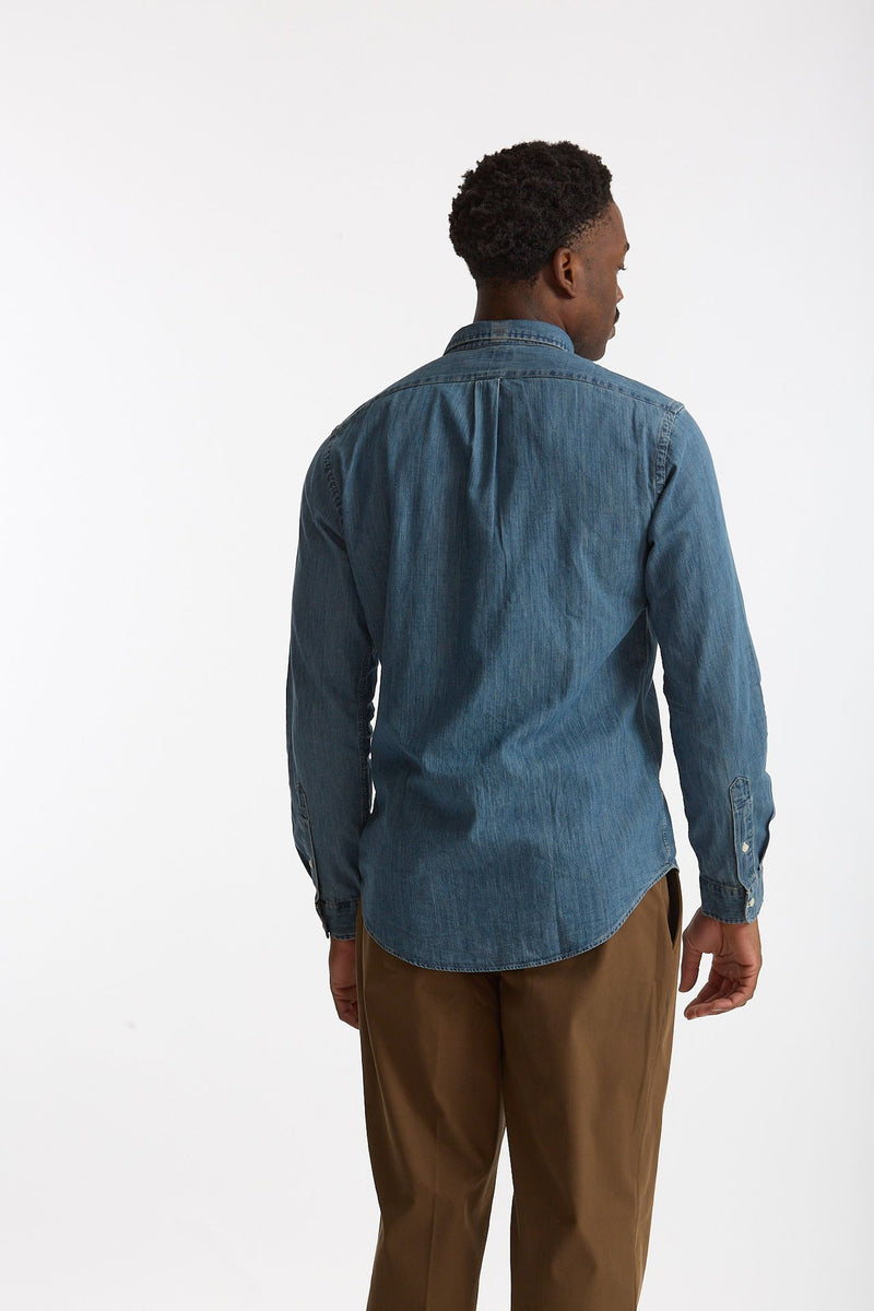 Camicia in cotone denim azzurro uomo Polo ralph lauren - 3