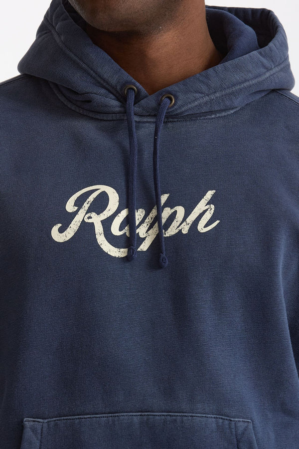 Felpa in cotone blu effetto lavato uomo Polo ralph lauren