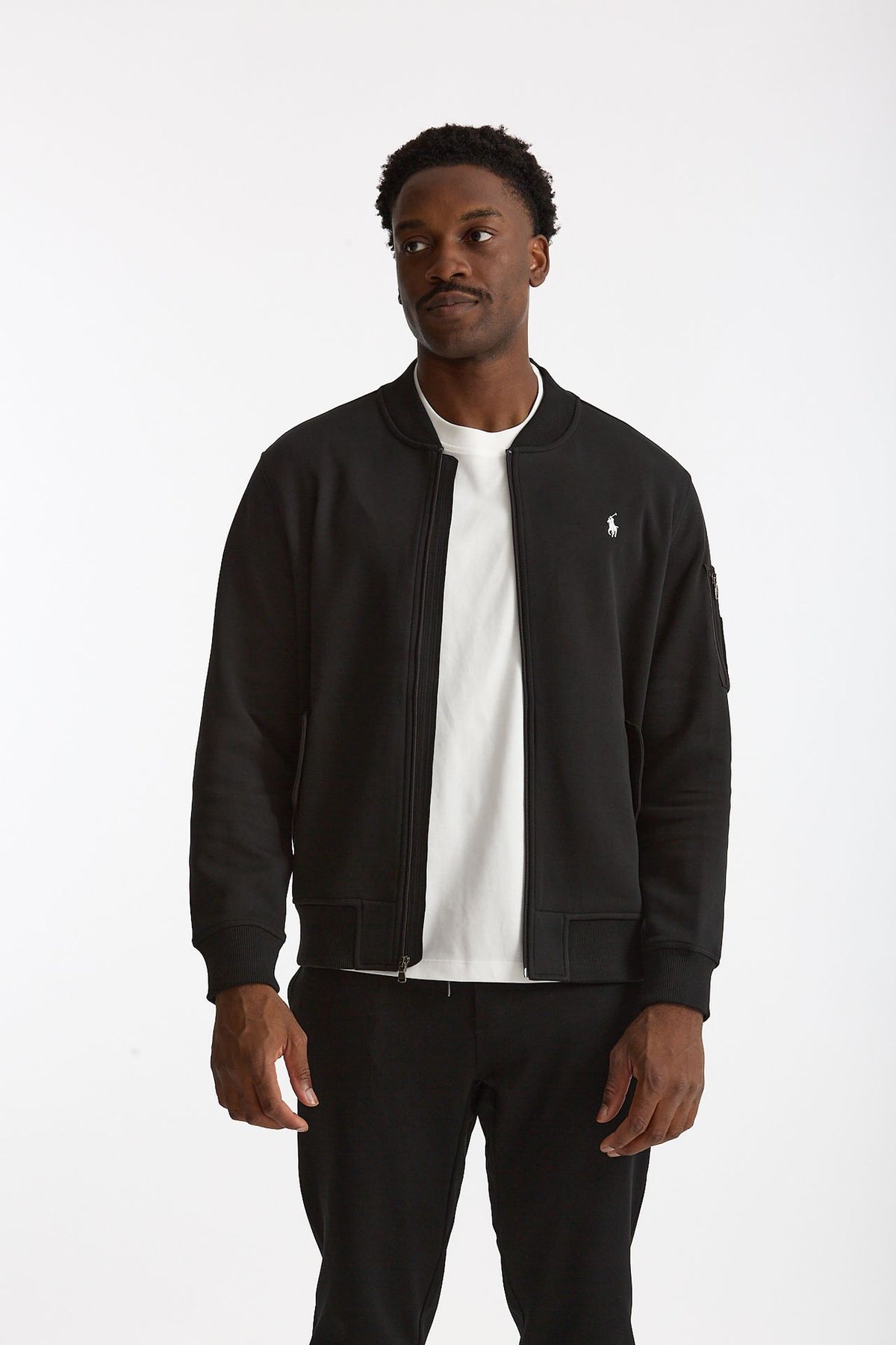 Felpa bomber in cotone nero uomo Polo ralph lauren - 1