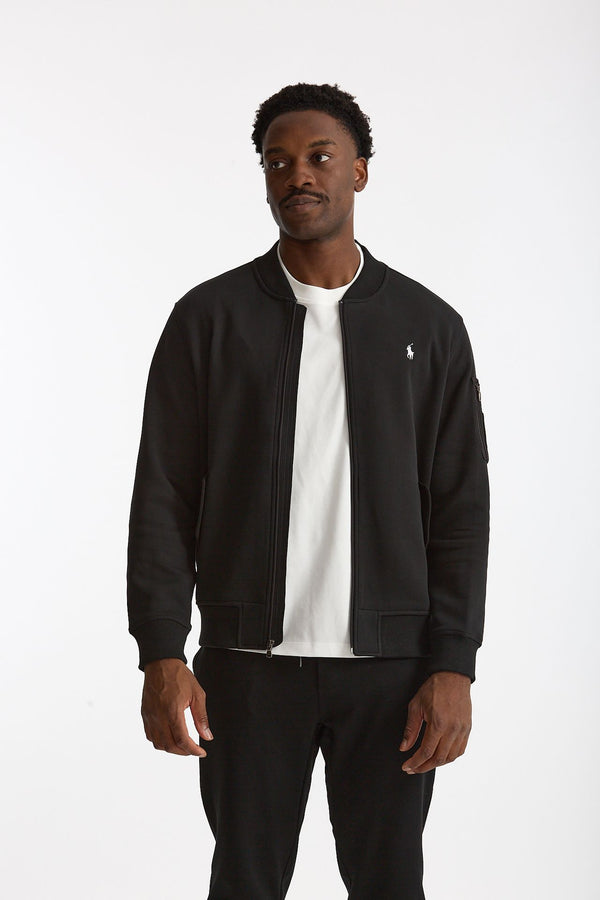 Felpa bomber in cotone nero uomo Polo ralph lauren