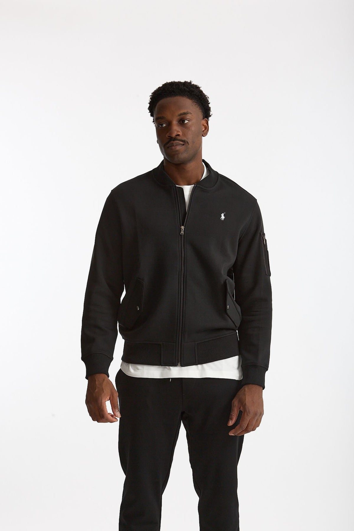 Felpa bomber in cotone nero uomo Polo ralph lauren - 6