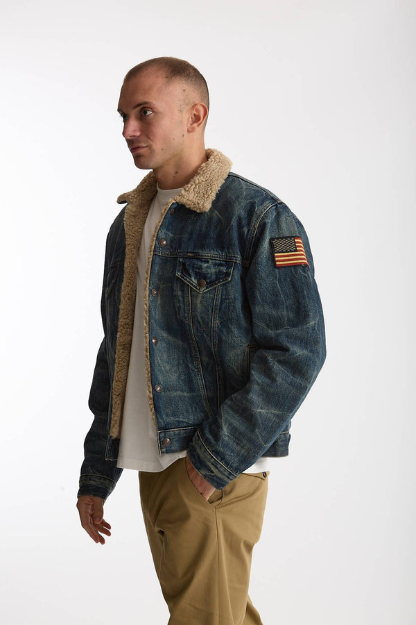 Giubbino orsetto in denim lavato uomo Polo ralph lauren