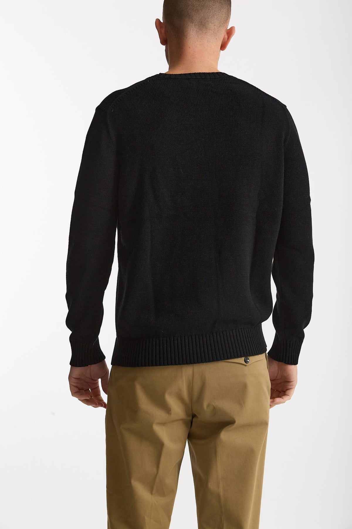 Maglia girocollo in cotone nero uomo Polo ralph lauren - 3