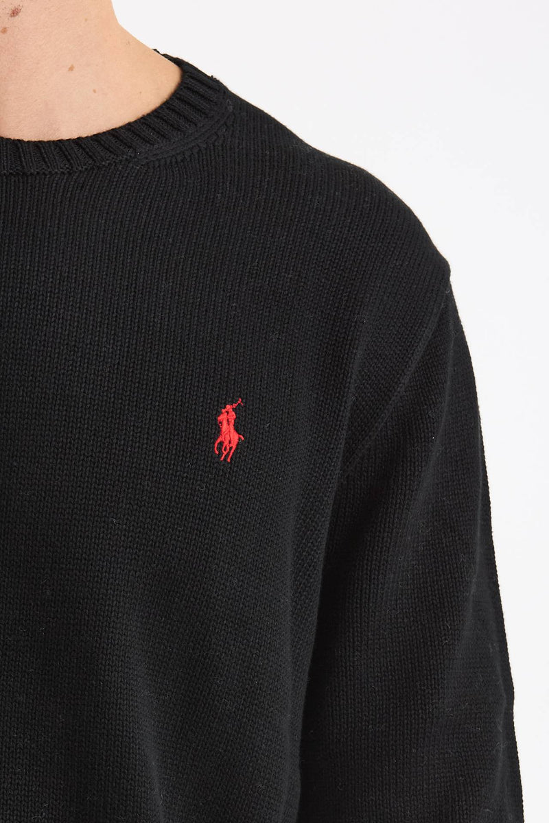 Maglia girocollo in cotone nero uomo Polo ralph lauren - 5