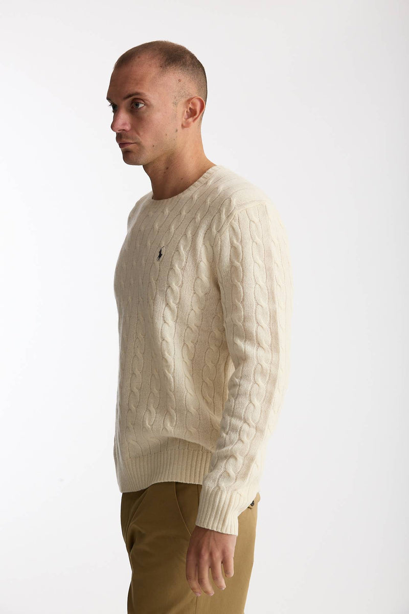 Maglia girocollo in lana/cashmere panna uomo Polo ralph lauren - 2