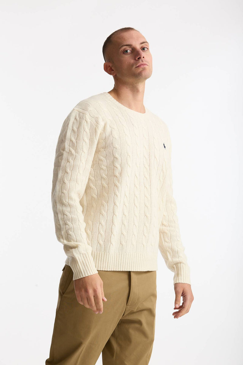 Maglia girocollo in lana/cashmere panna uomo Polo ralph lauren - 4