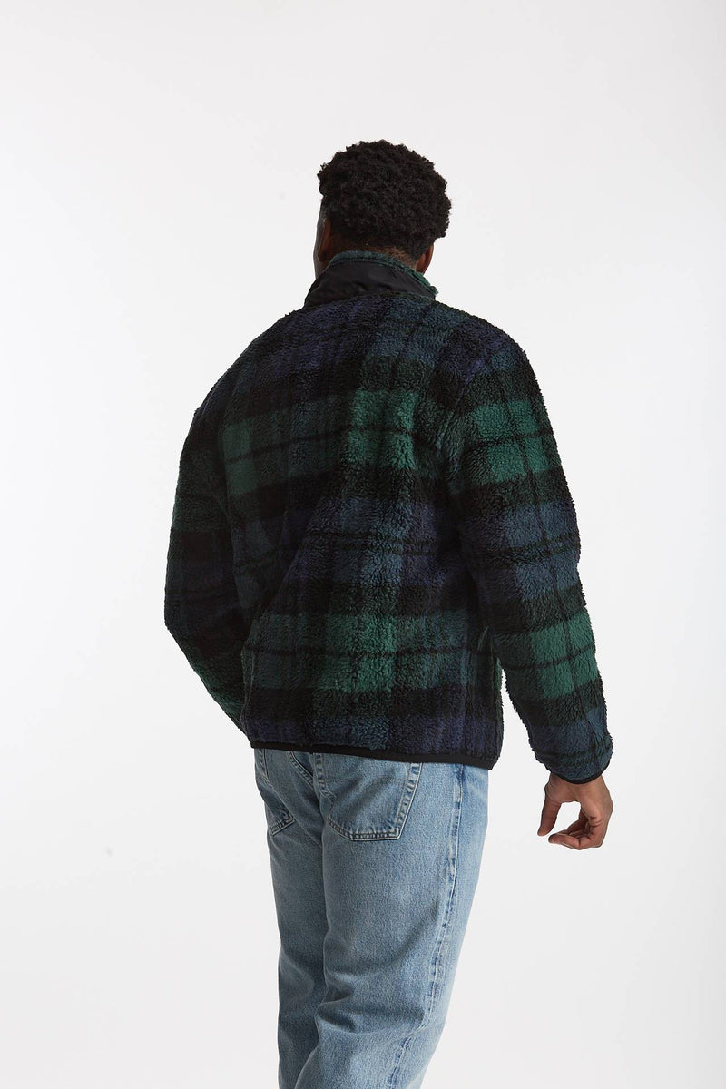 Giubbino in orsetto di poliestere Scozzese blu e verde uomo Polo ralph lauren - 3