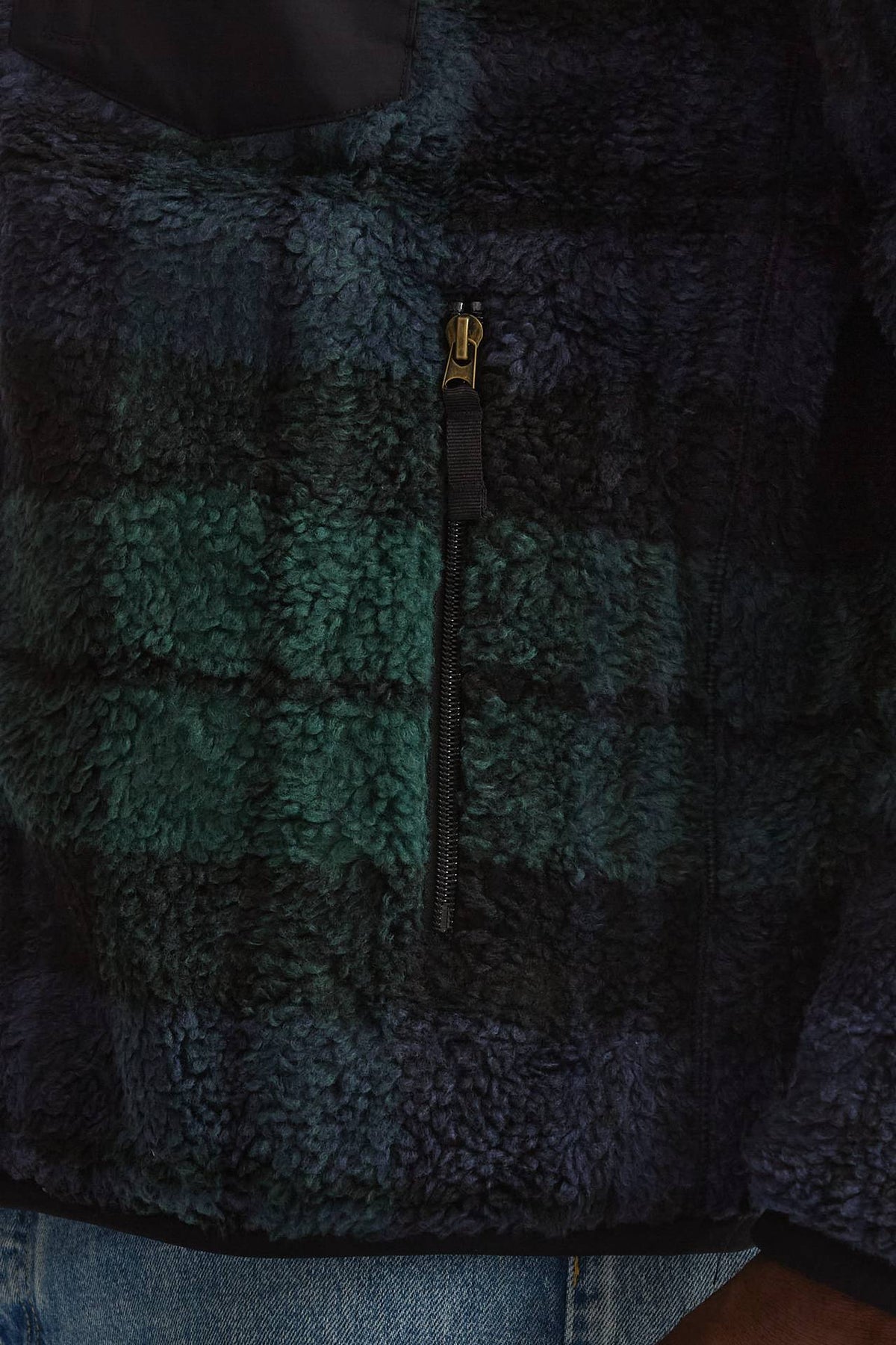 Giubbino in orsetto di poliestere Scozzese blu e verde uomo Polo ralph lauren - 6