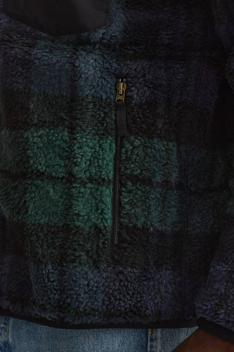 Giubbino in orsetto di poliestere Scozzese blu e verde uomo Polo ralph lauren - 6
