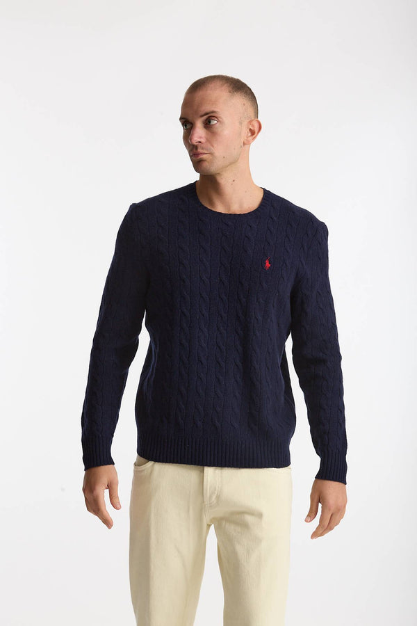 Maglia in lana e cashmere blu uomo Polo ralph lauren