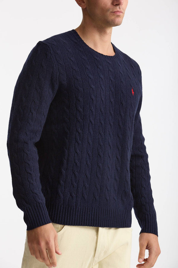 Maglia in lana e cashmere blu uomo Polo ralph lauren