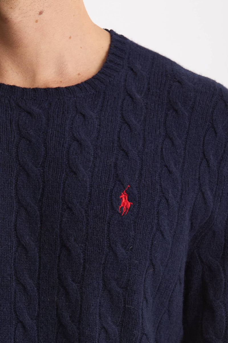 Maglia in lana e cashmere blu uomo Polo ralph lauren - 5