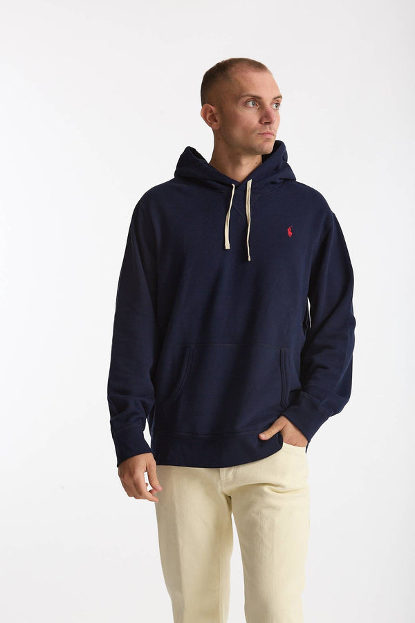 Felpa Cappuccio in cotone e poliammide blu uomo Polo ralph lauren
