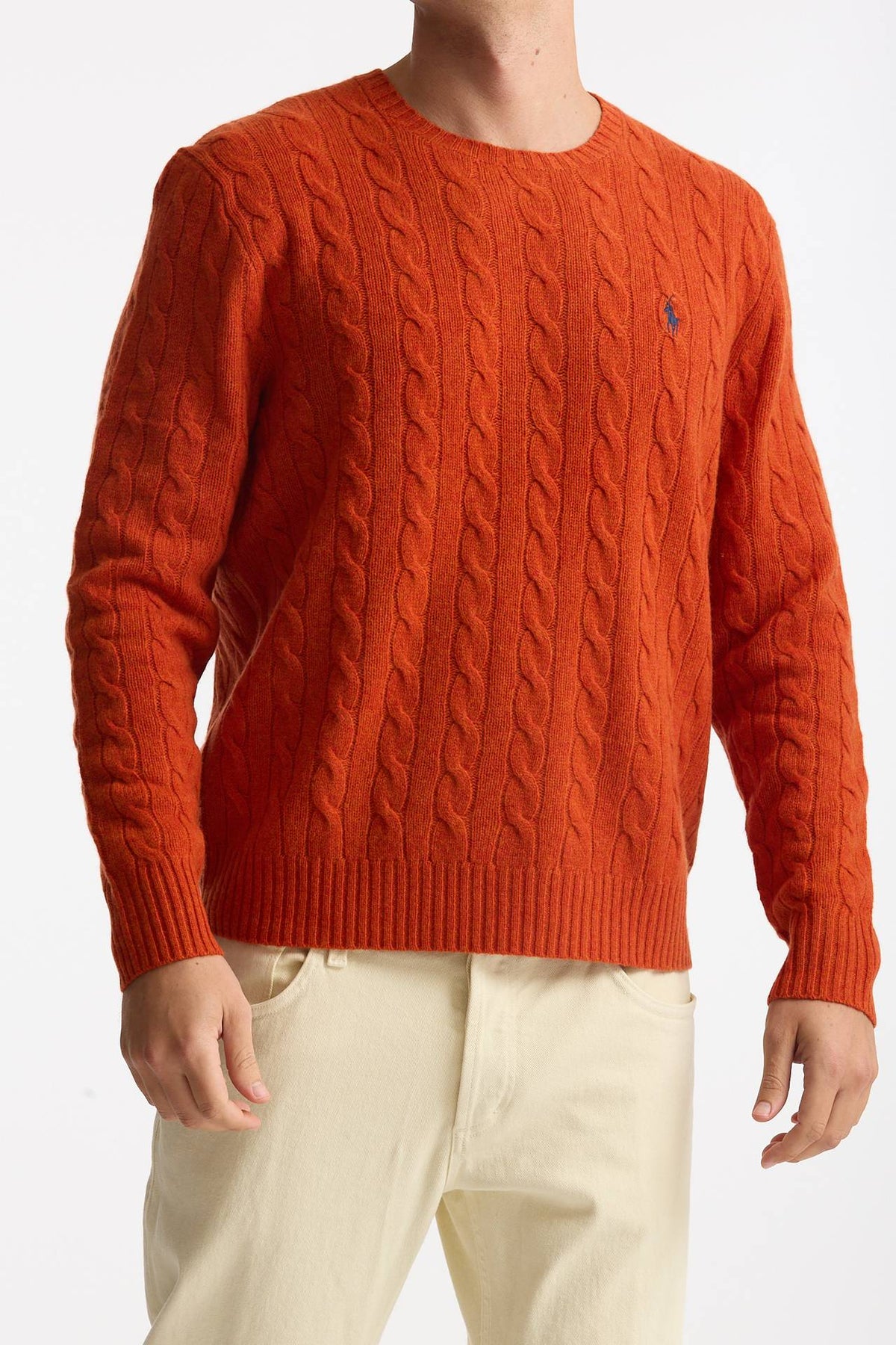 Maglia in lana e cashmere arancio uomo Polo ralph lauren - 4