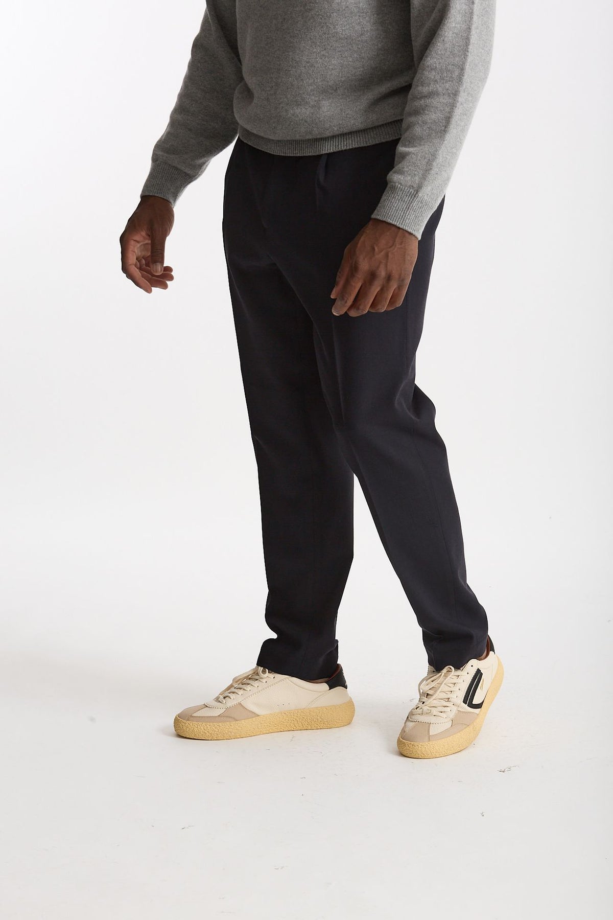 Pantalone in misto lana stretch blu uomo Santaniello - 3