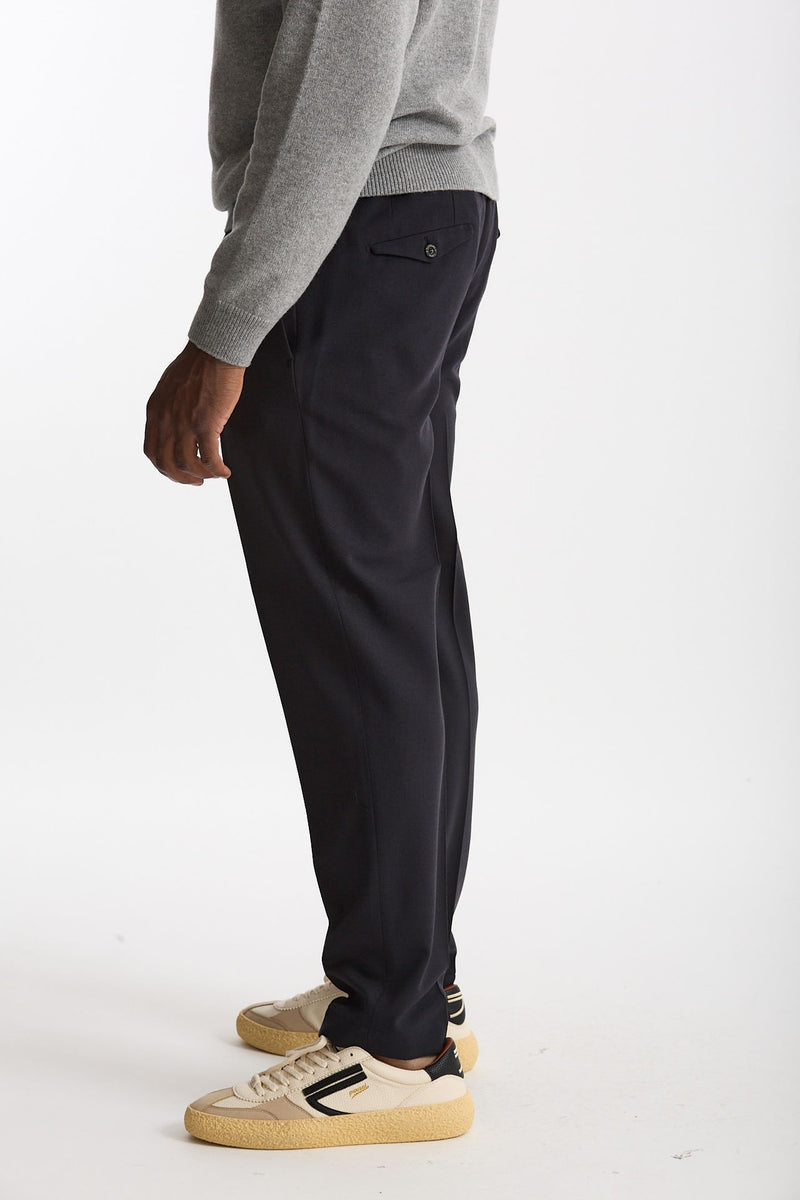 Pantalone in misto lana stretch blu uomo Santaniello - 4