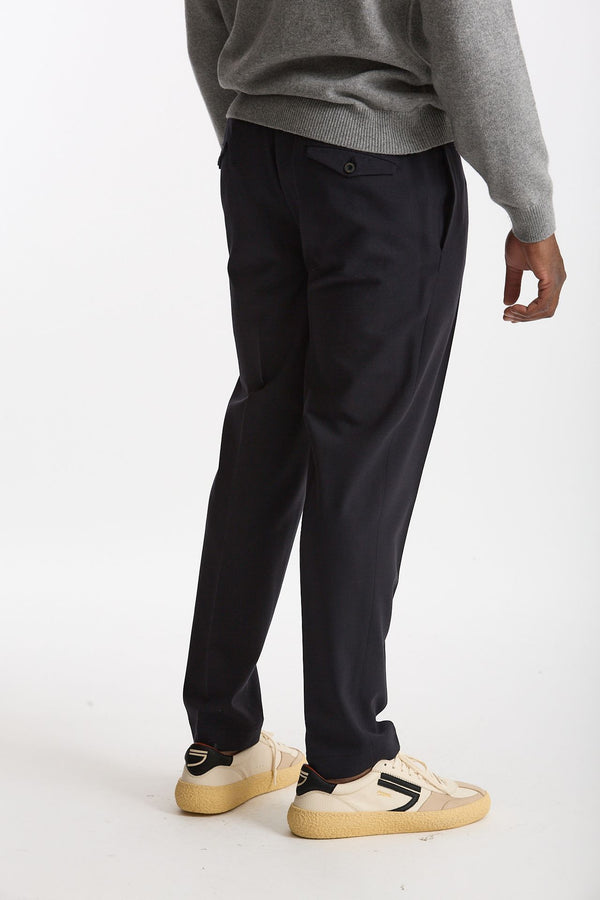 Pantalone in misto lana stretch blu uomo Santaniello