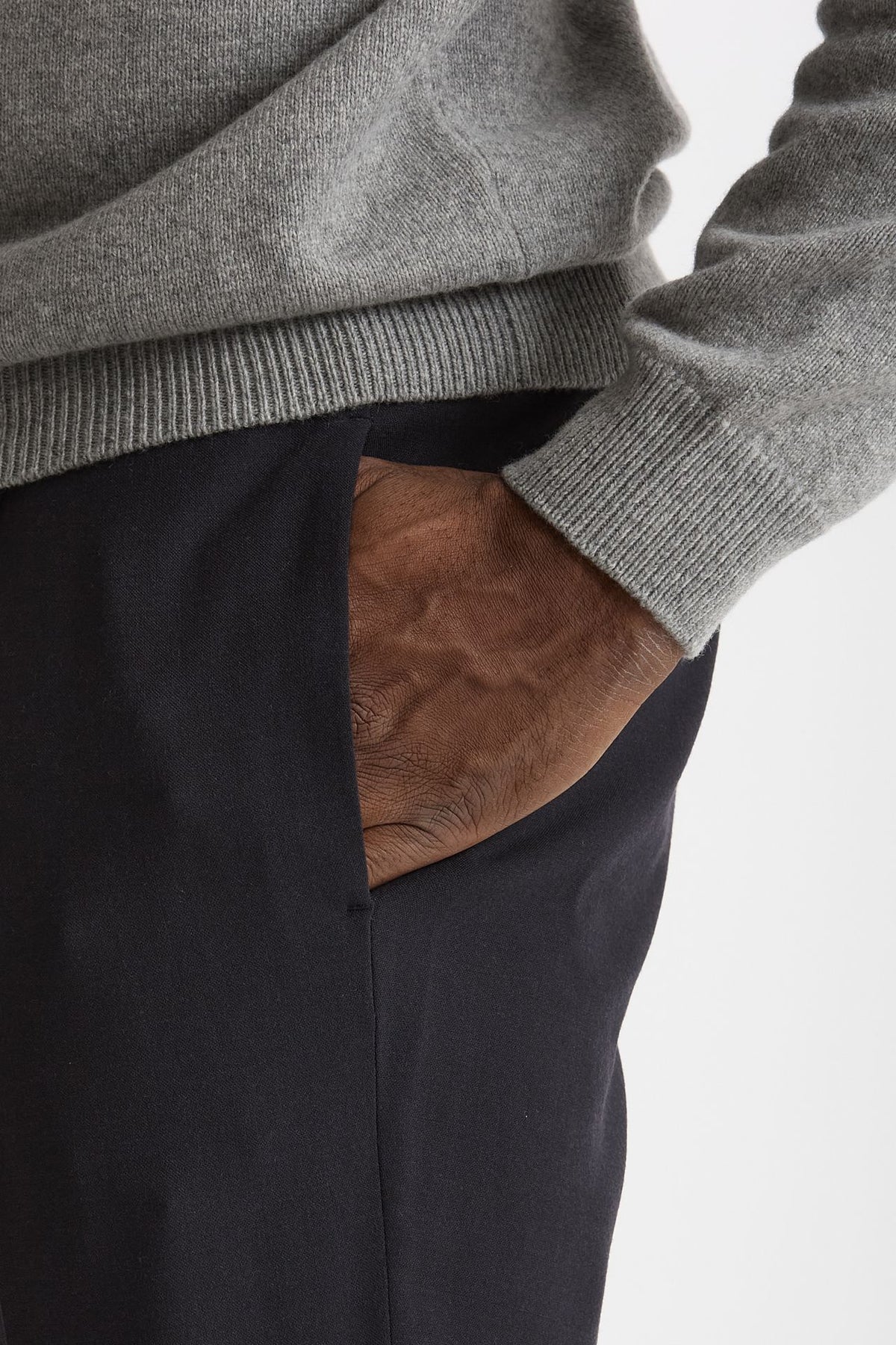 Pantalone in misto lana stretch blu uomo Santaniello - 6