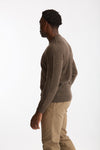 Maglia girocollo in lana marrone chiaro uomo Scaglione - 2