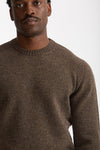 Maglia girocollo in lana marrone chiaro uomo Scaglione - 5
