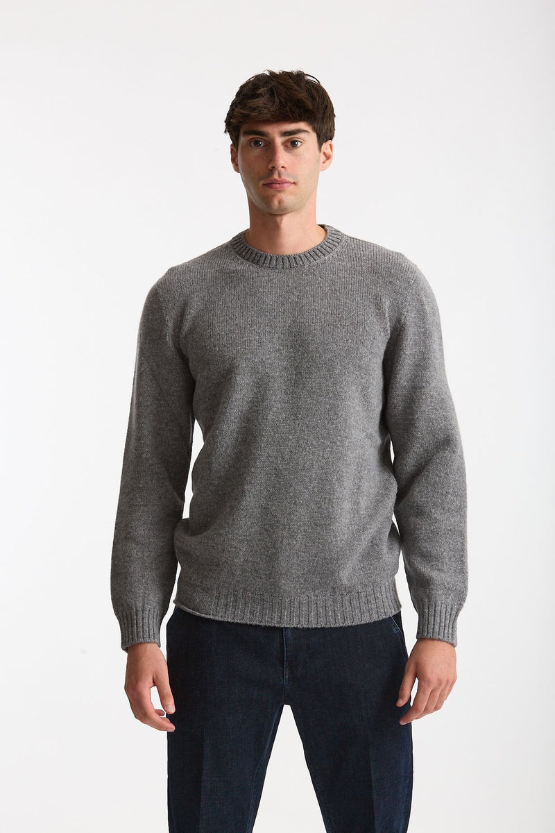 Maglia girocollo in lana grigio uomo Scaglione - 2