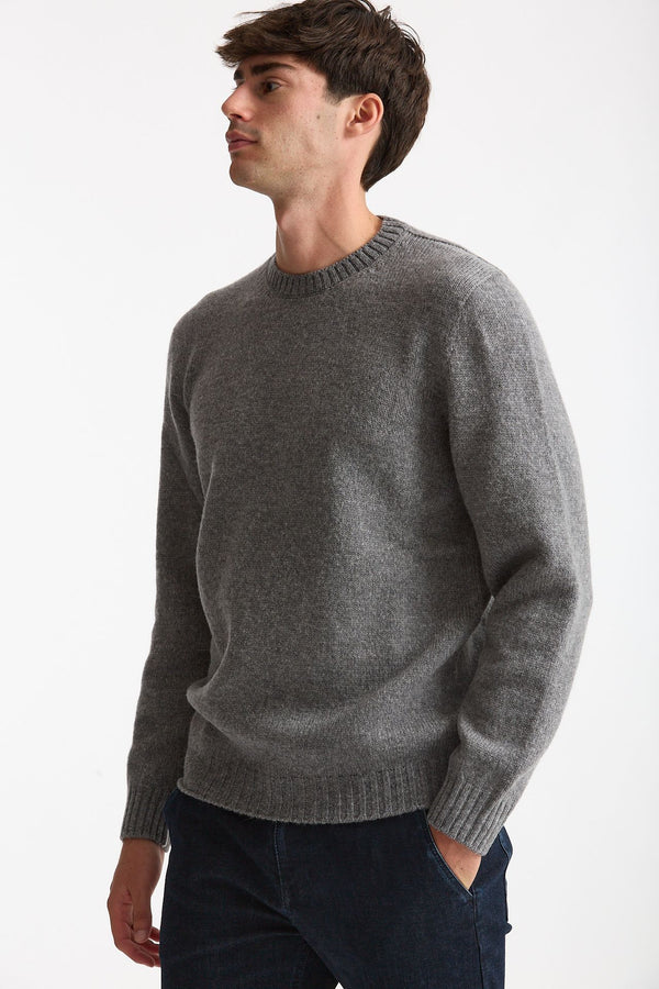 Maglia girocollo in lana grigio uomo Scaglione