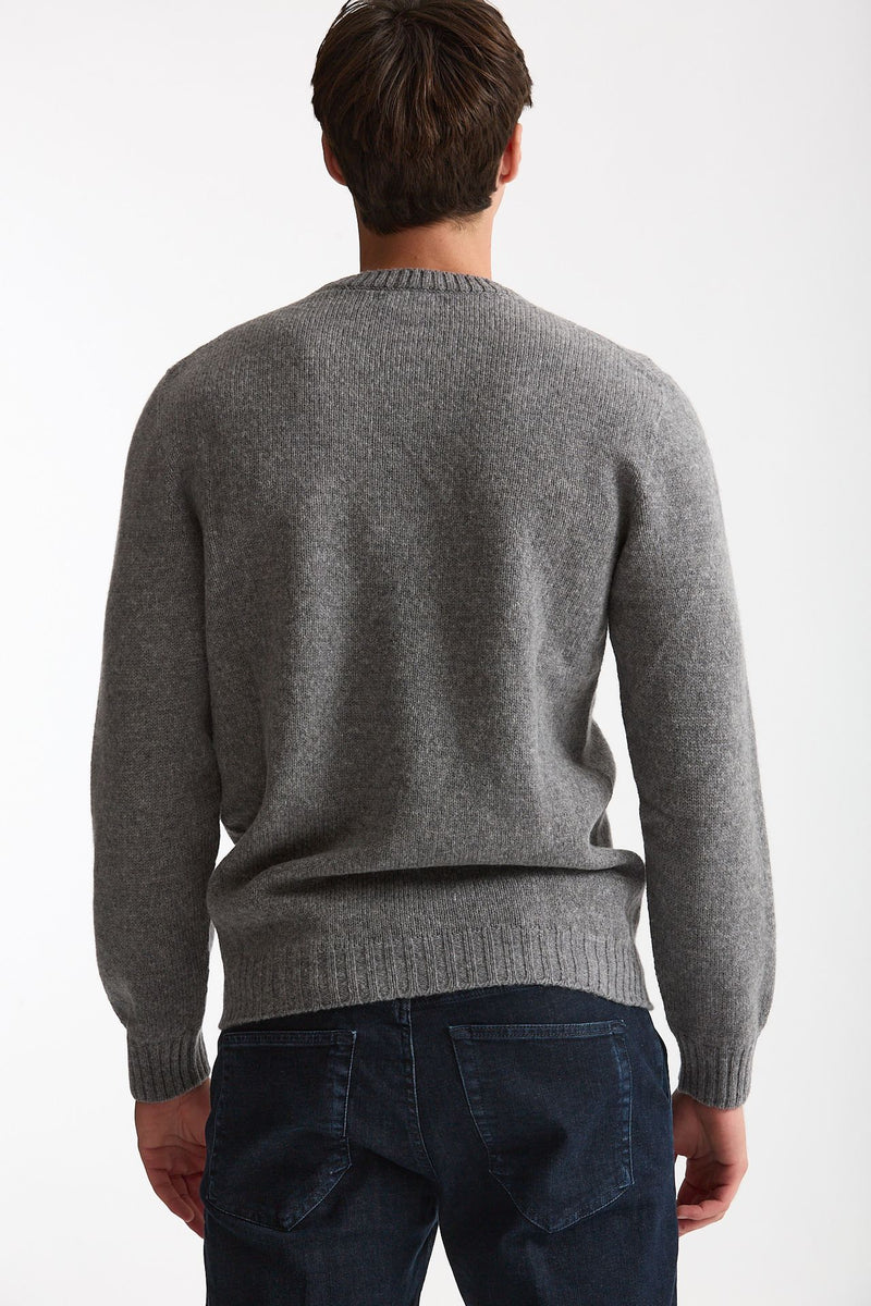 Maglia girocollo in lana grigio uomo Scaglione - 3