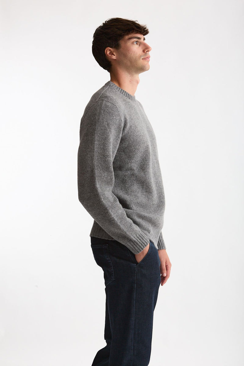 Maglia girocollo in lana grigio uomo Scaglione - 4