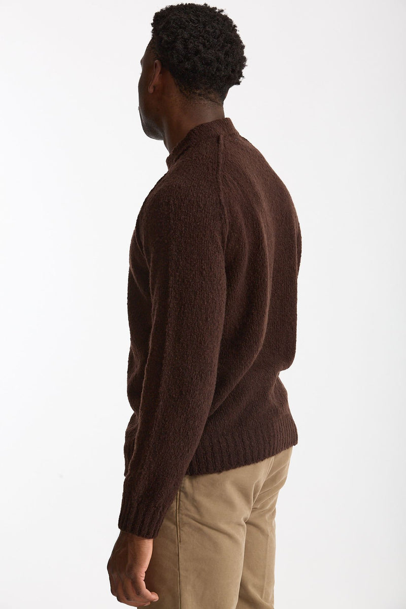 Maglia girocollo in lana cashmere marrone uomo Scaglione - 3