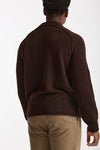 Maglia girocollo in lana cashmere marrone uomo Scaglione - 4