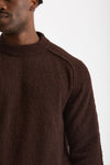Maglia girocollo in lana cashmere marrone uomo Scaglione - 5