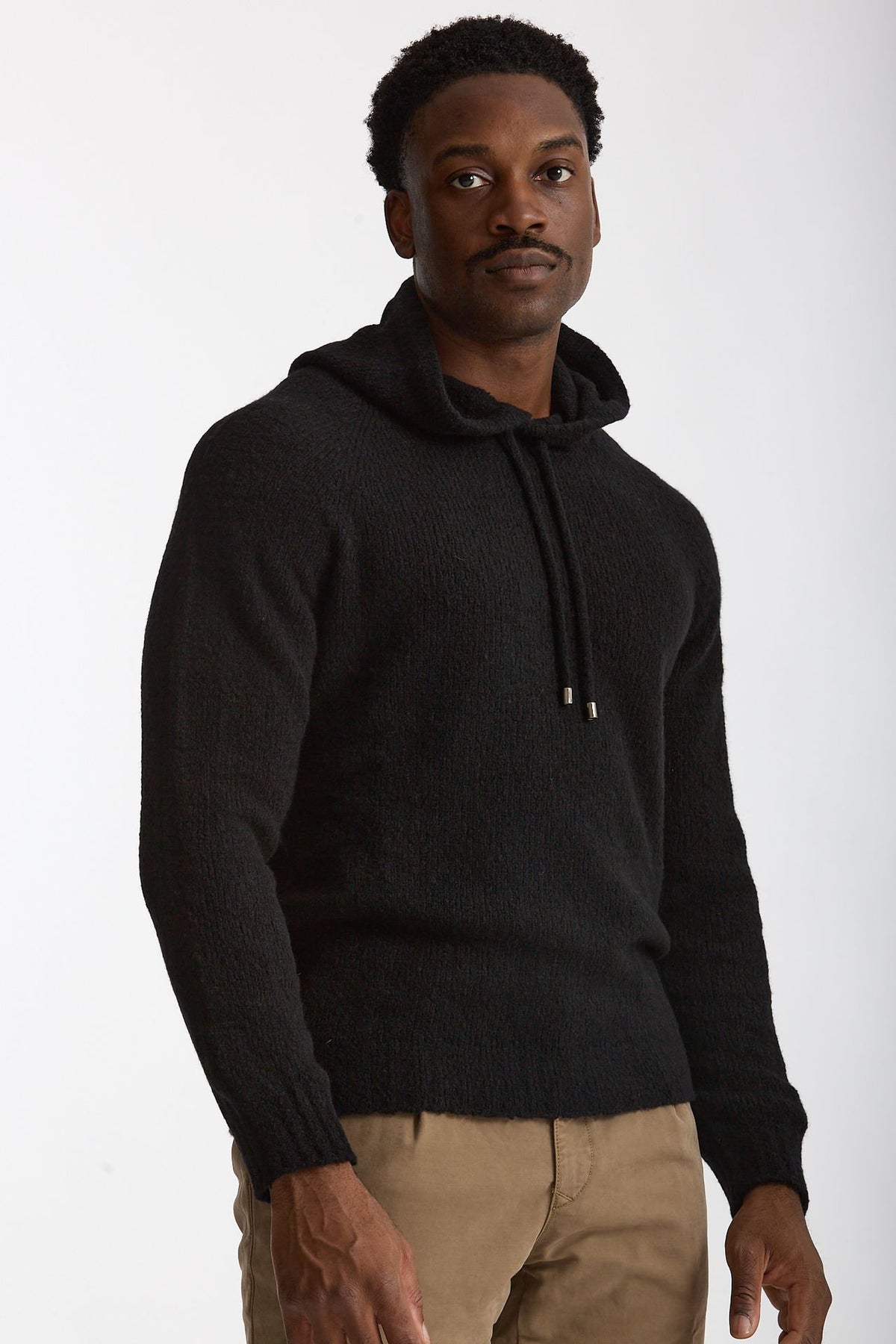 Maglia felpa in lana e cashmere nero uomo Scaglione - 1