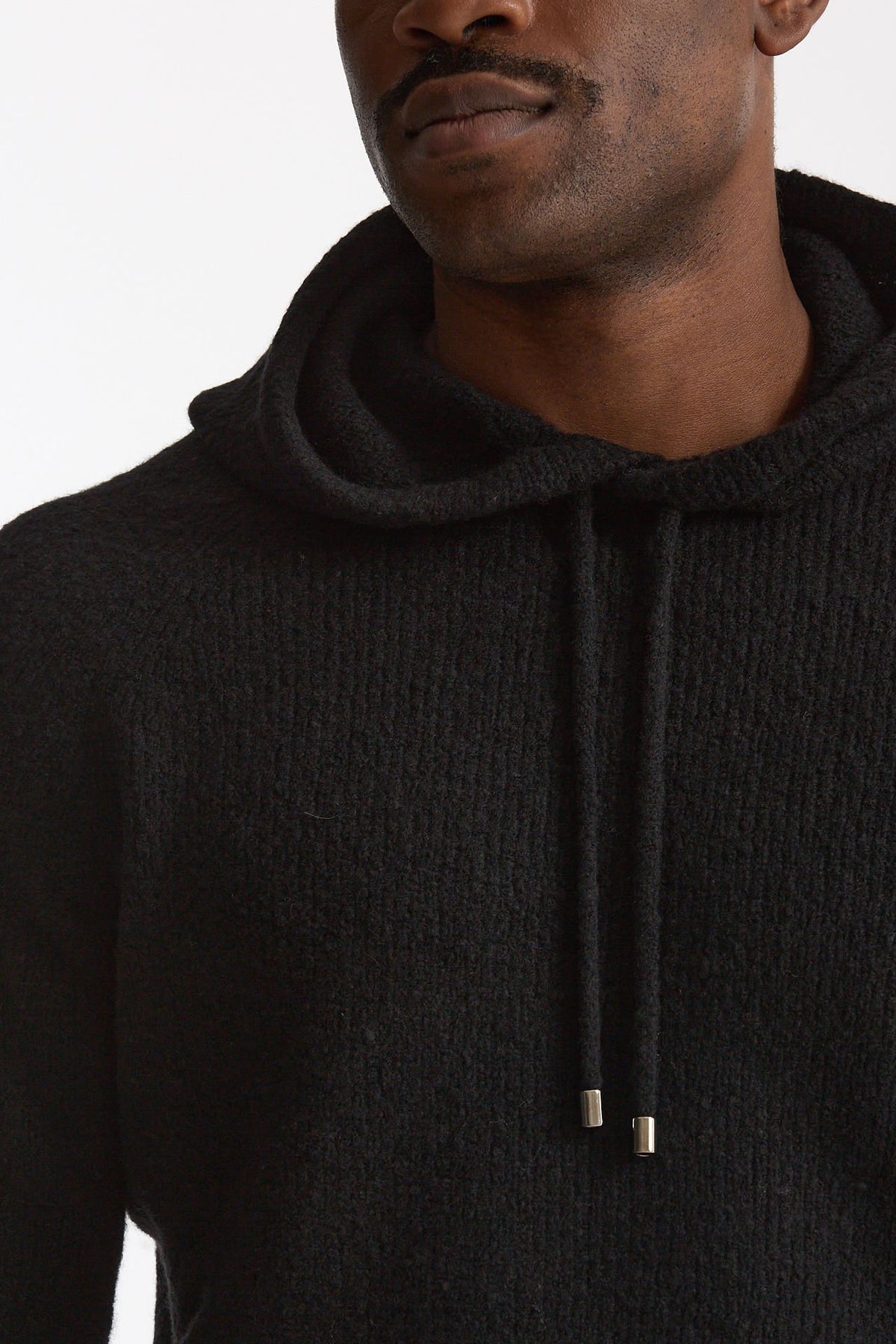 Maglia felpa in lana e cashmere nero uomo Scaglione - 5