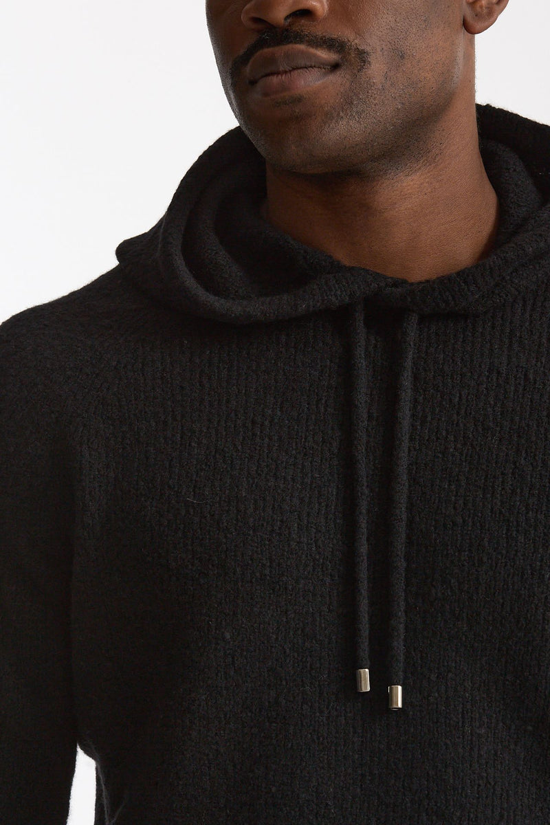 Maglia felpa in lana e cashmere nero uomo Scaglione - 5
