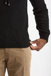 Maglia felpa in lana e cashmere nero uomo Scaglione - 6