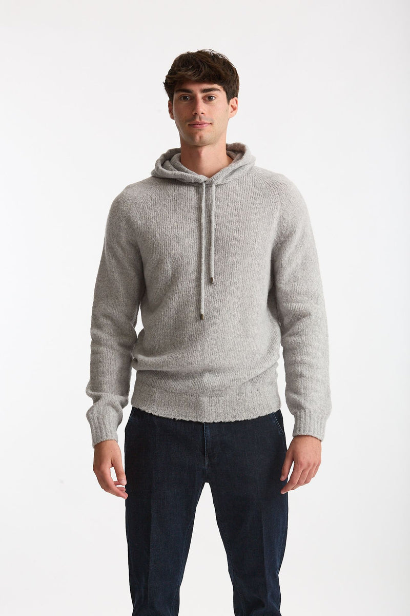 Maglia felpa in lana e cashmere grigio uomo Scaglione - 2