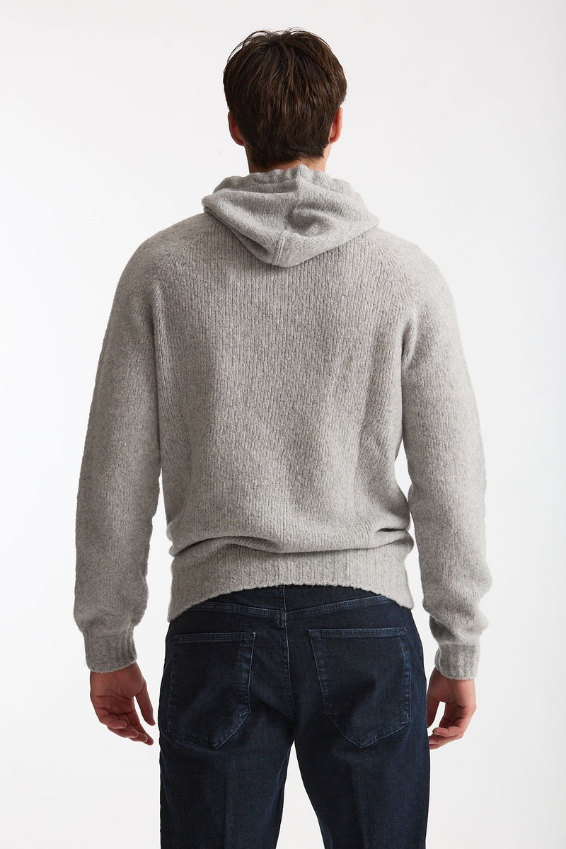 Maglia felpa in lana e cashmere grigio uomo Scaglione - 4