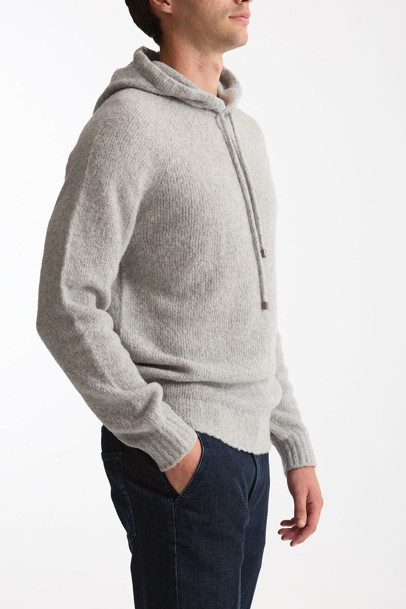 Maglia felpa in lana e cashmere grigio uomo Scaglione - 1