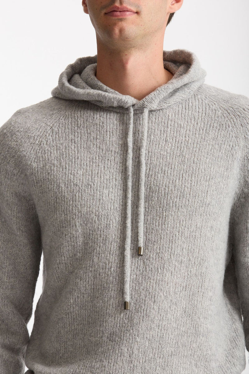 Maglia felpa in lana e cashmere grigio uomo Scaglione - 5