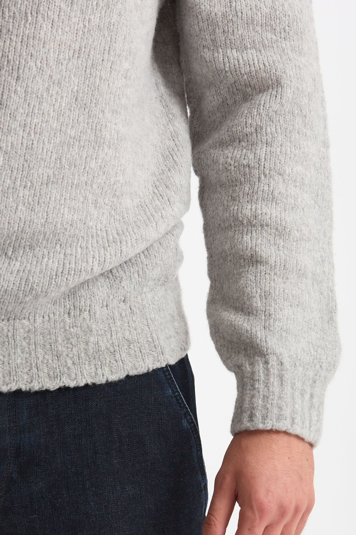 Maglia felpa in lana e cashmere grigio uomo Scaglione - 6