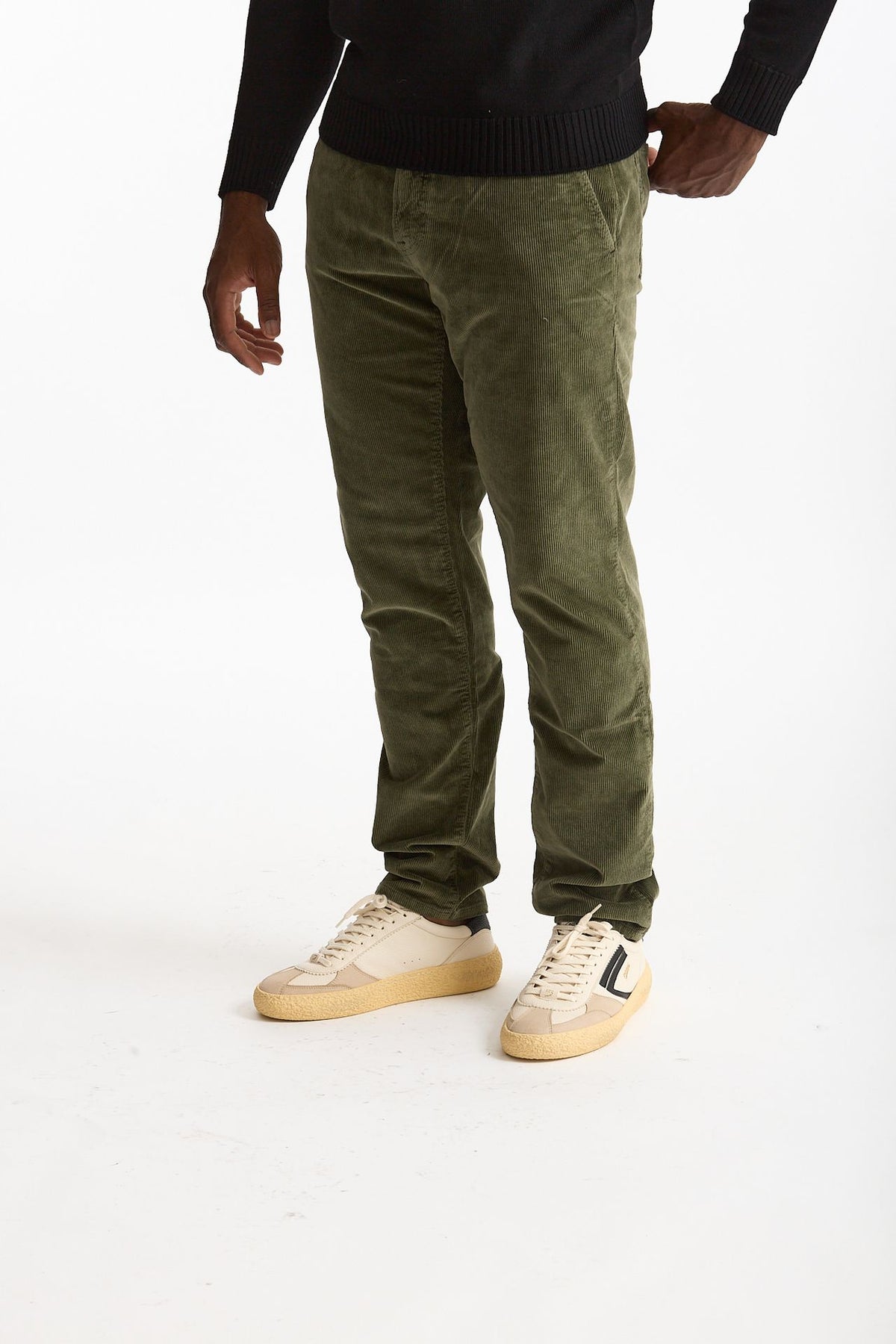 Jeans velluto stretch stone washed verde uomo Siviglia - 2