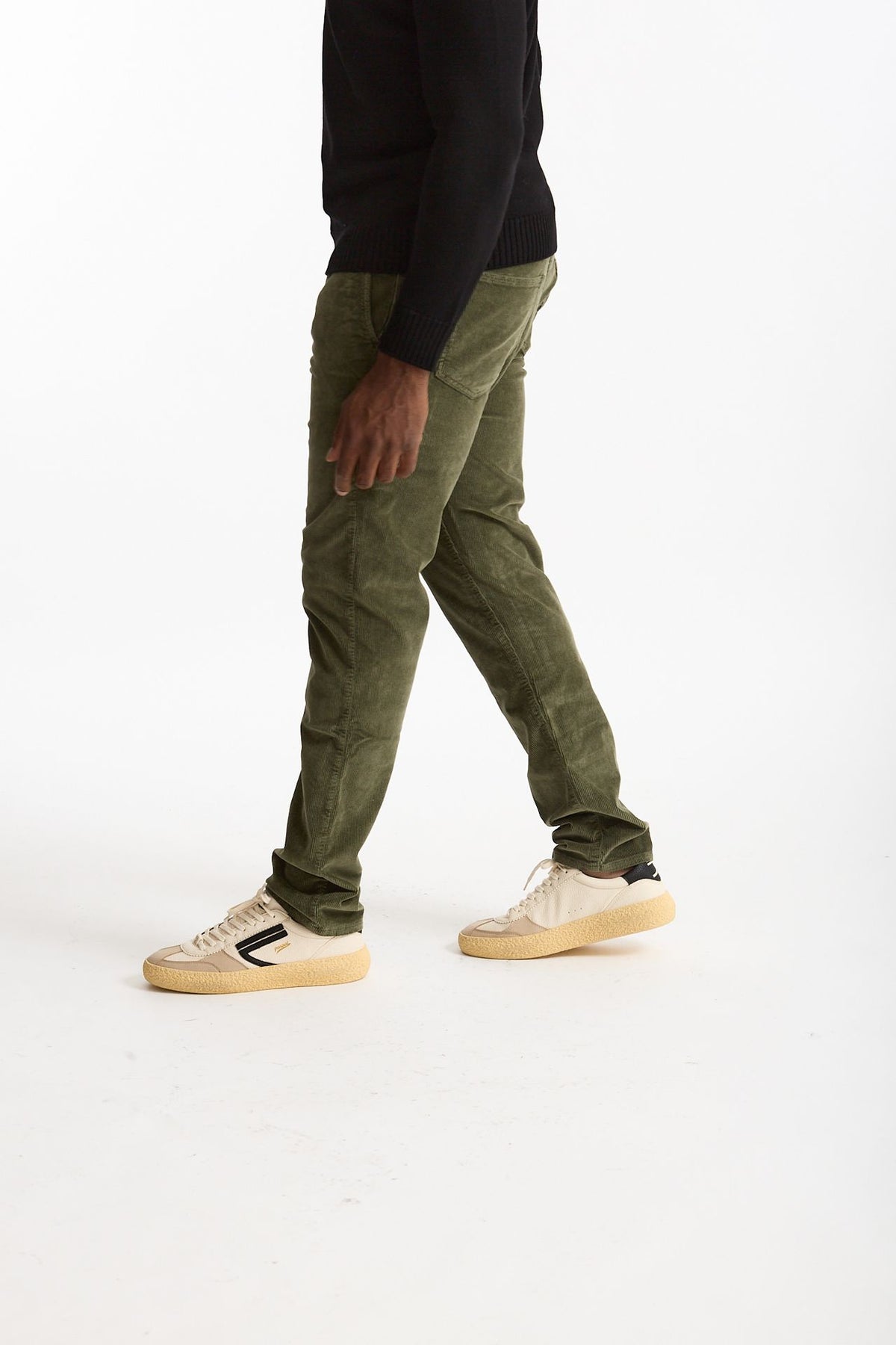 Jeans velluto stretch stone washed verde uomo Siviglia - 3