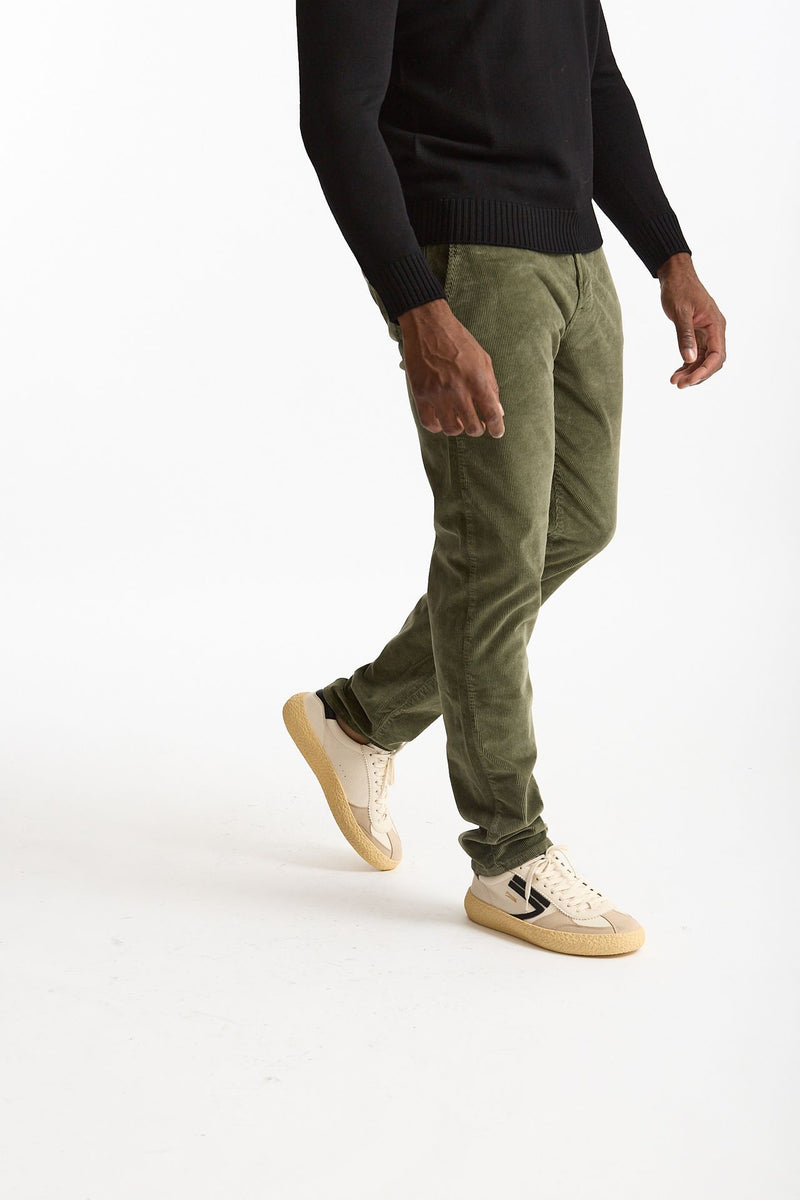 Jeans velluto stretch stone washed verde uomo Siviglia - 1