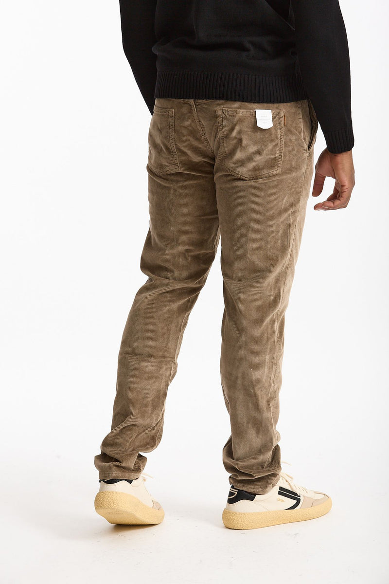 Jeans velluto stretch stone washed cammello uomo Siviglia - 4