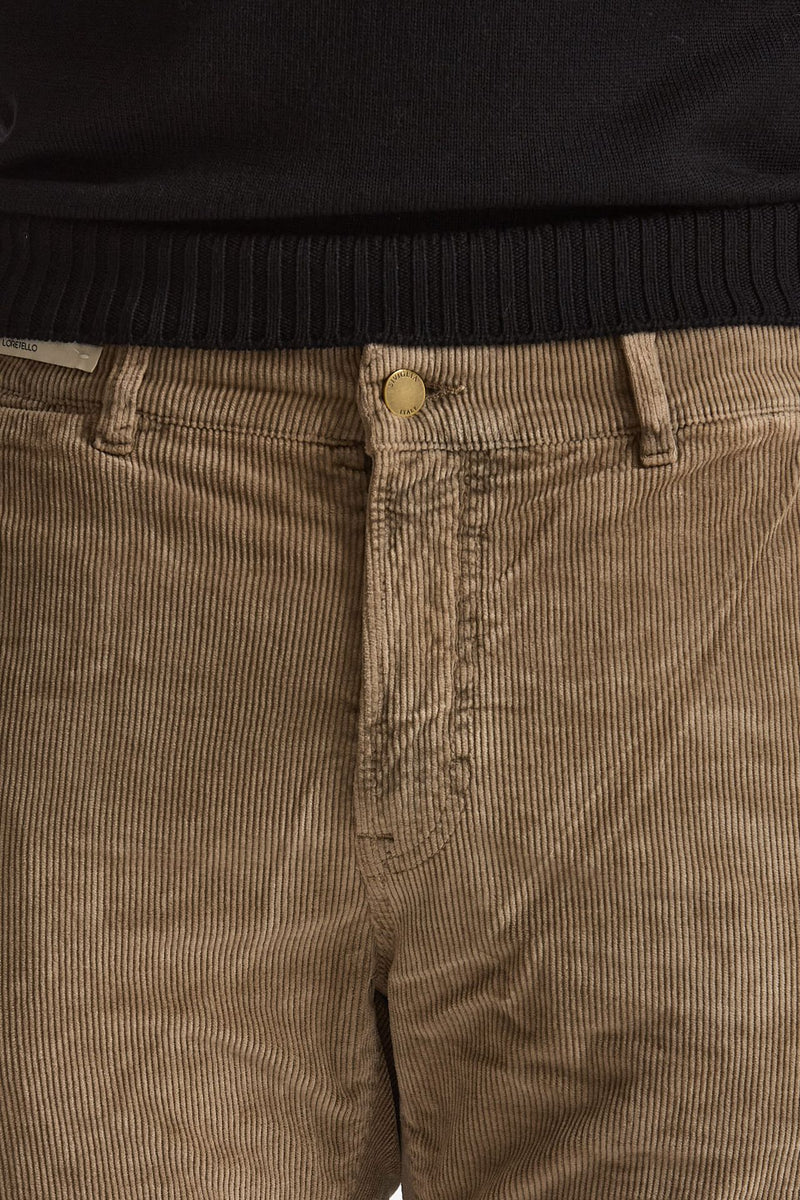 Jeans velluto stretch stone washed cammello uomo Siviglia - 5
